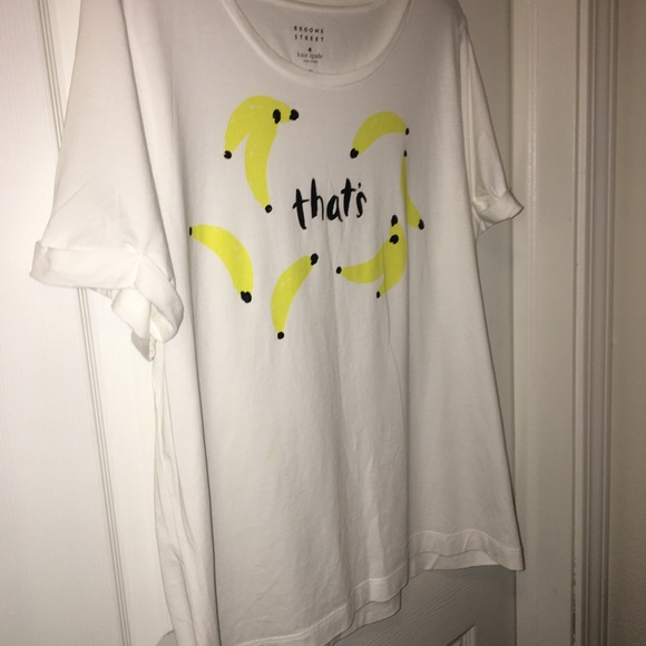 🟡KATE SPADE PRE-LOVED AUTHENTIC ‘THAT’S BANANA’ WHITE/YELLOW BANANAS TSHIRT - Picture 9 of 14